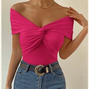 Magenta off the shoulder top